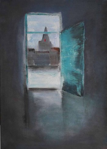 B3 Door onto Sint Gilliskerk 70x50cm Hollingsworth Paul