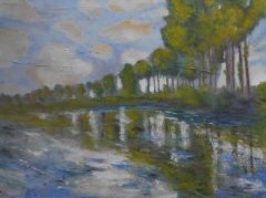 #163 Peupliers sur l'Epte after Monet 76x102cm Hollingsworth Paul