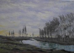 B97 Le Petit Bras de la Seine after Monet 50x70cm Hollingsworth Paul