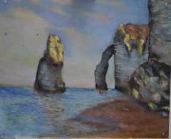 WS3-2 La Falaise à Étretat after Monet board 51x61cm Hollingsworth Paul