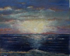 B173-Sunset-over-The-Wash-Norfolk-board-23x28cm-Hollingsworth-Paul-November-2018