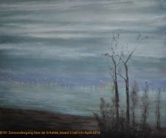 B191-Zonsondergang-over-de-Schelde-board-51x61cm-Hollingsworth-Paul-April2019