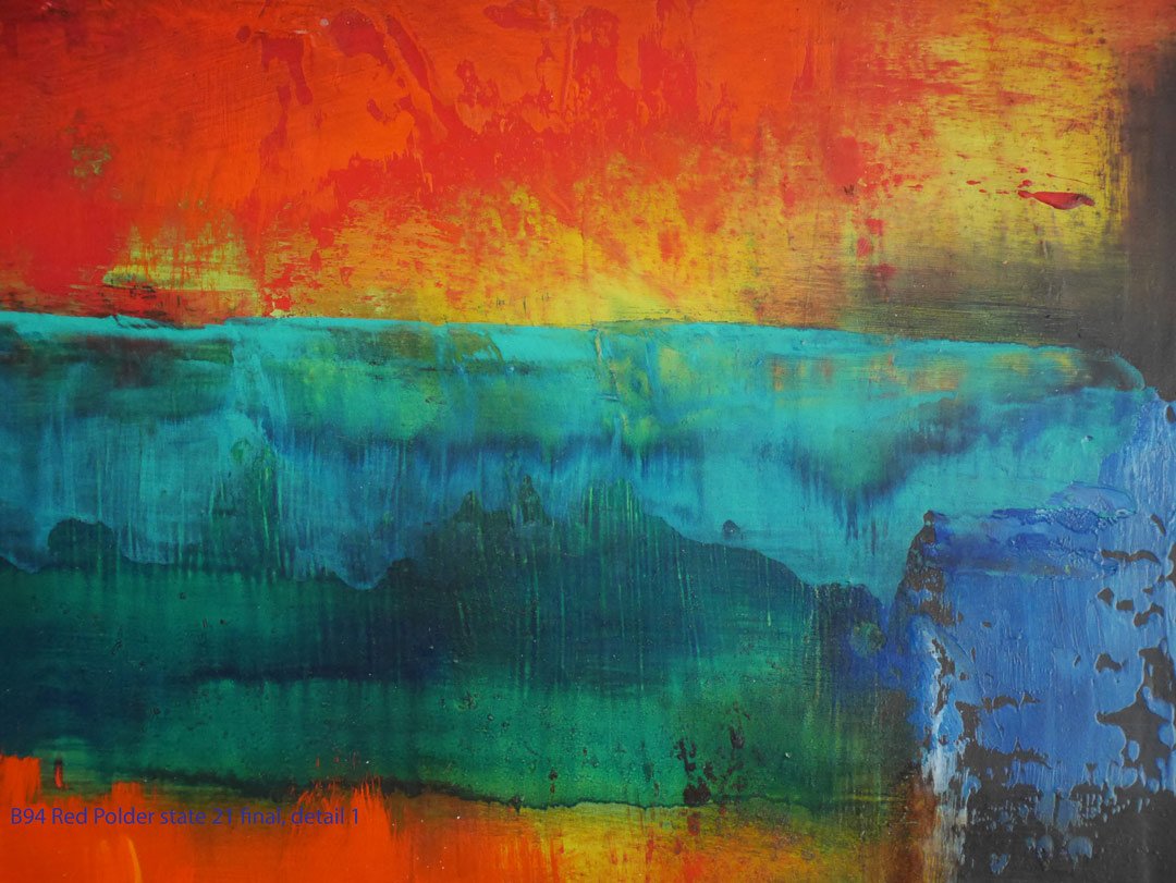 B94 Red Polder state 21 final detail1 Aug2017. Oil Paintings by Paul Hollingsworth.