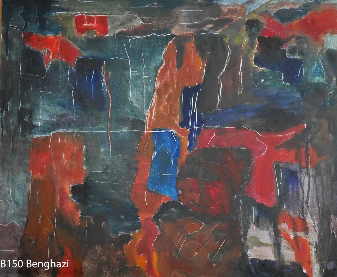 B150 Benghazi board 51x61cm May2018. Oil Paintings by Paul Hollingsworth.