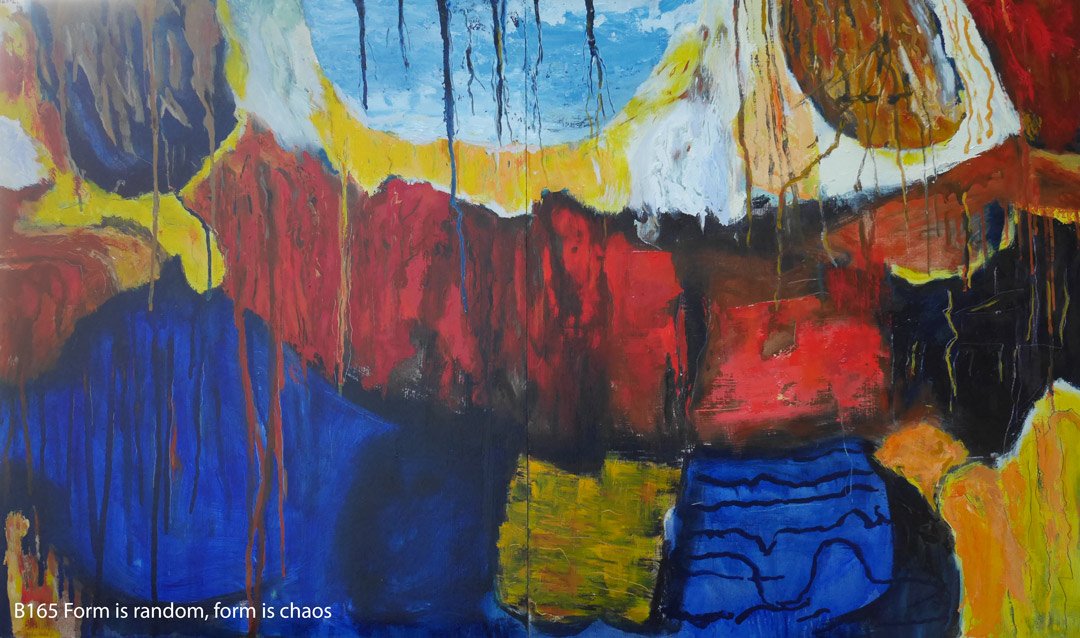 B165 Form is random form is chaos two boards total 61x102cm Hollingsworth Paul July 2018. Oil Paintings by Paul Hollingsworth.